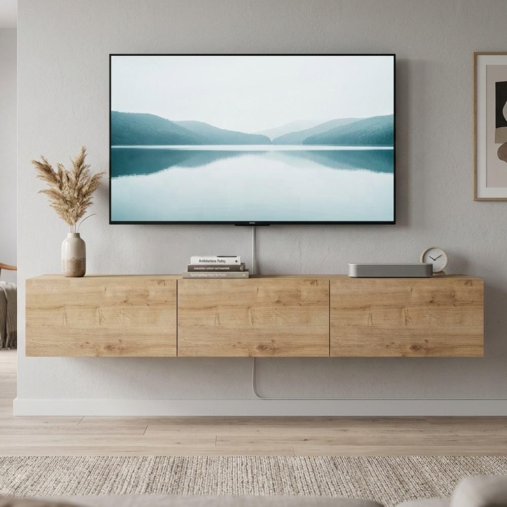 Modern Floating Tv Lowboard Media Unit Living Room Furniture Wooden Wall Hanging Tv Stand Cabinets w